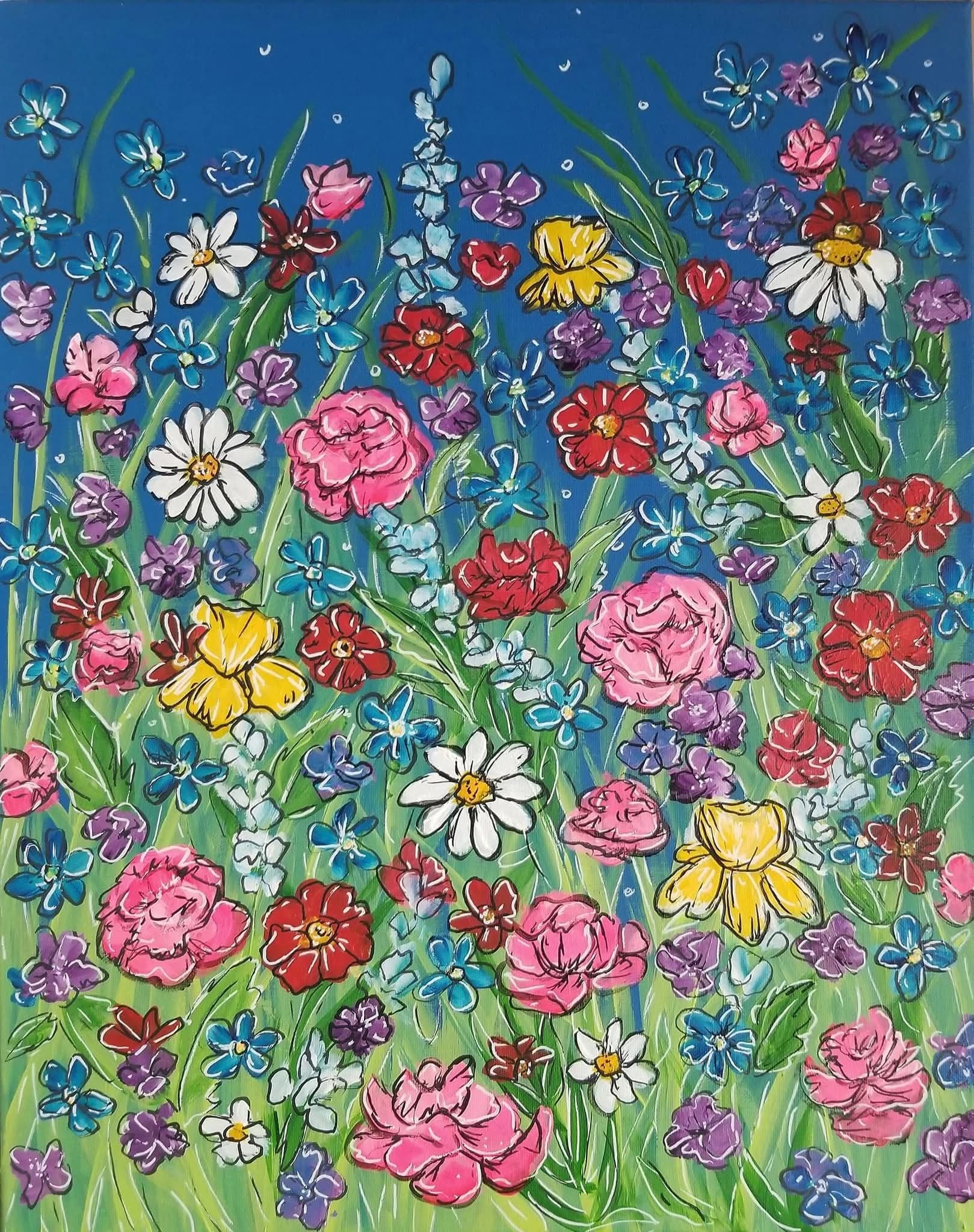 Champ fleuri coloré - Maristine