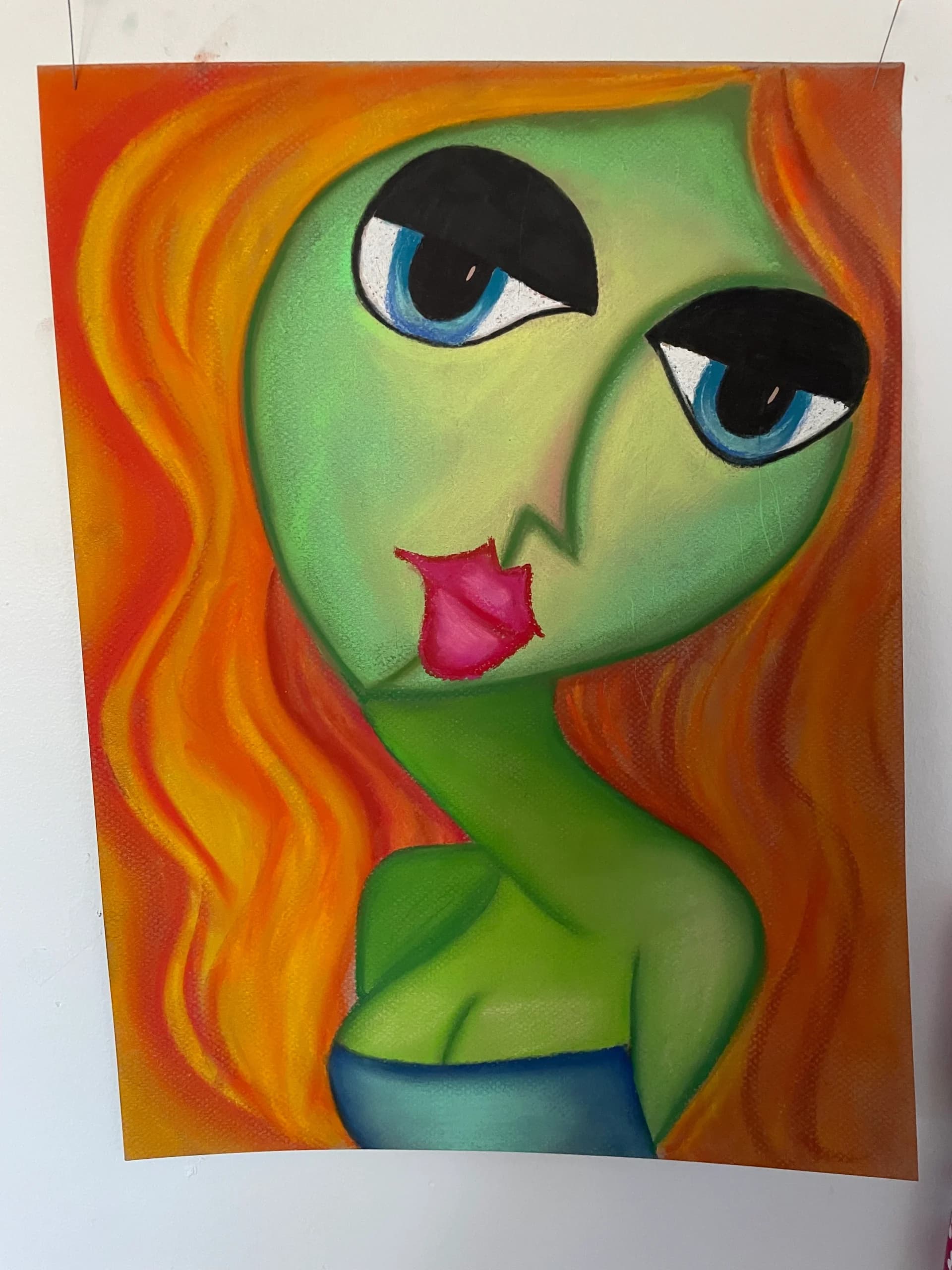 Portrait stylisé au visage vert - Babel