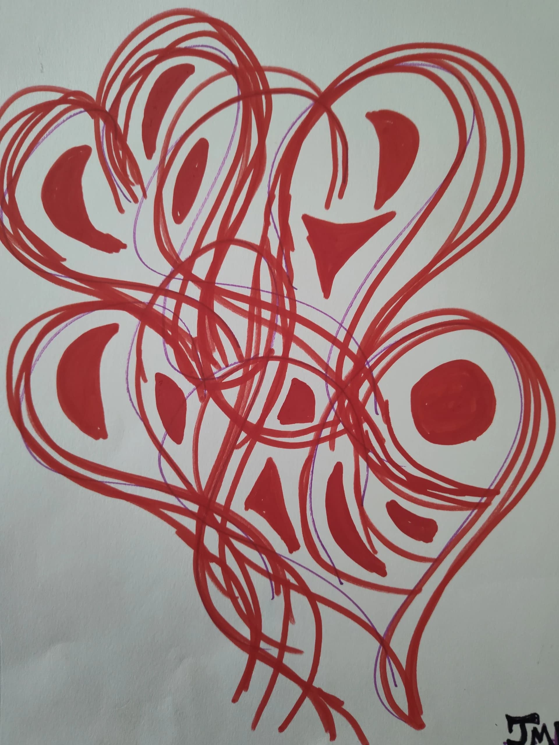 Overlapping Red Hearts