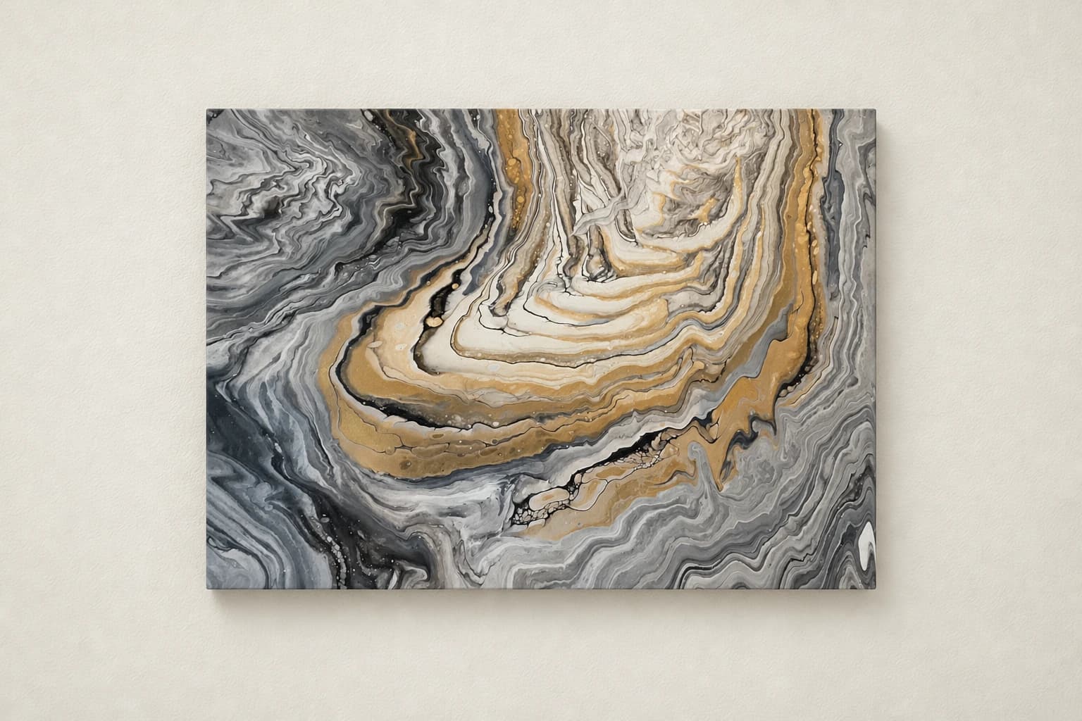 Swirling Gold and Gray Layers