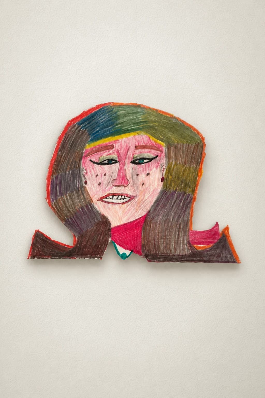 Portrait coloré au crayon