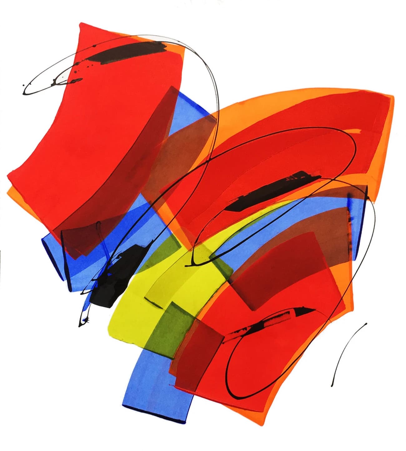 Formes colorées en mouvement