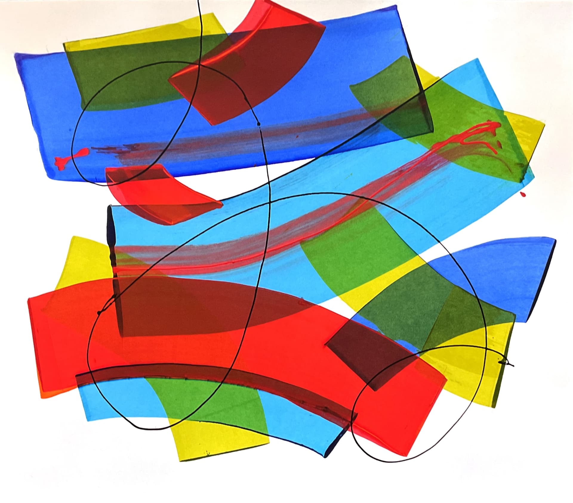 Formes colorées en mouvement