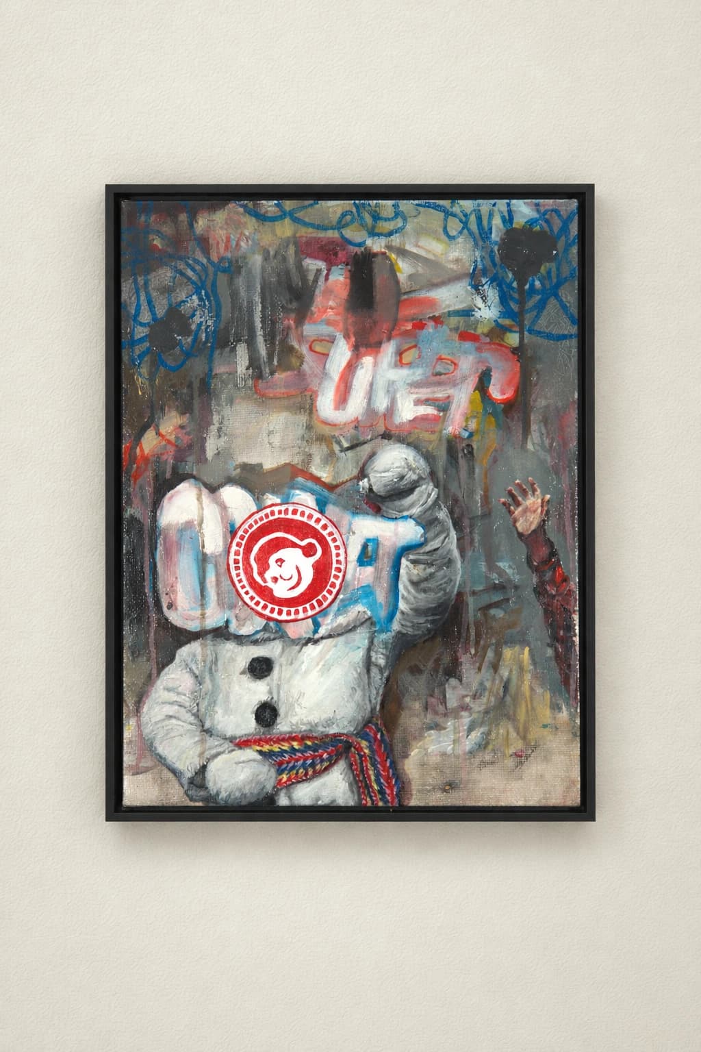 Figure with Red Logo
