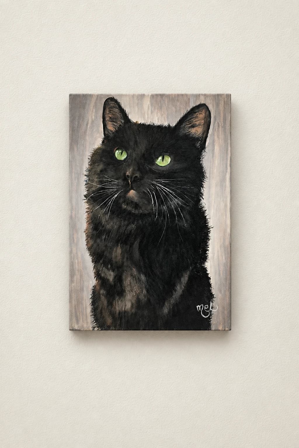 Chat noir aux yeux verts
