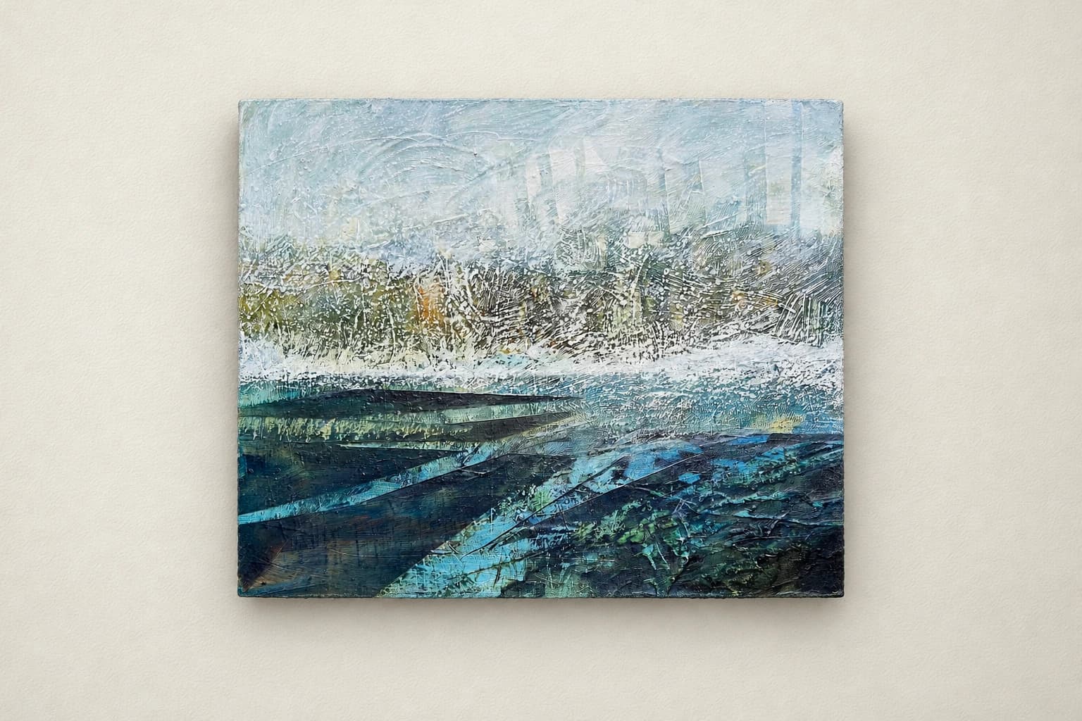 Paysage abstrait bleu-vert