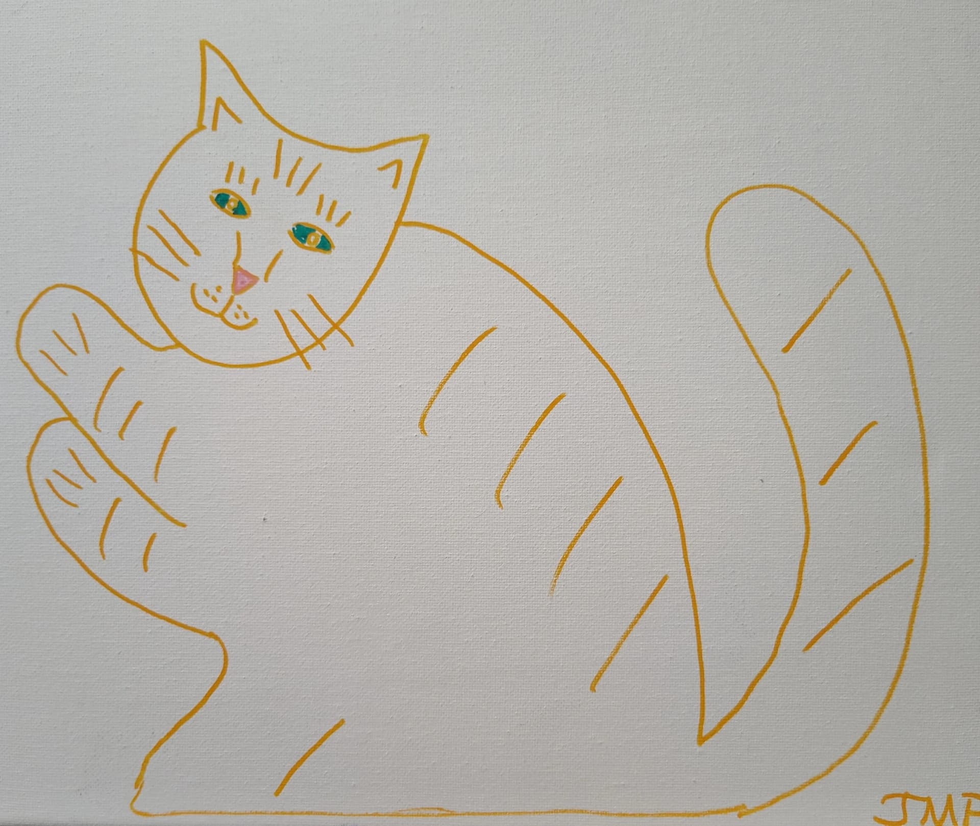 Chat au trait jaune