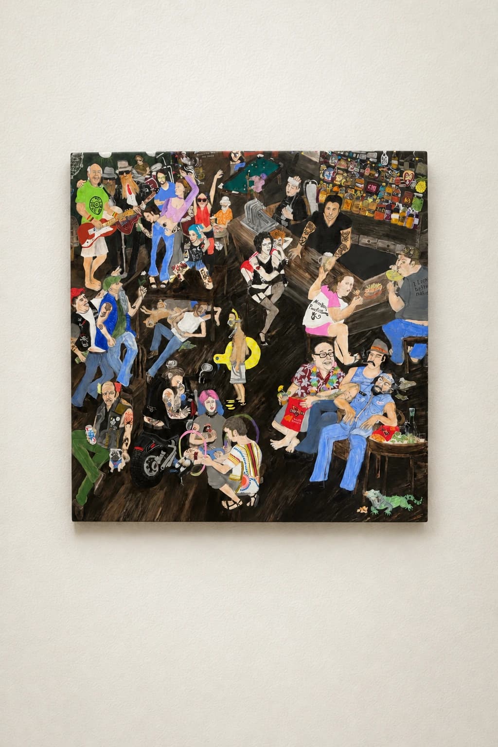 Scène animée au bar
