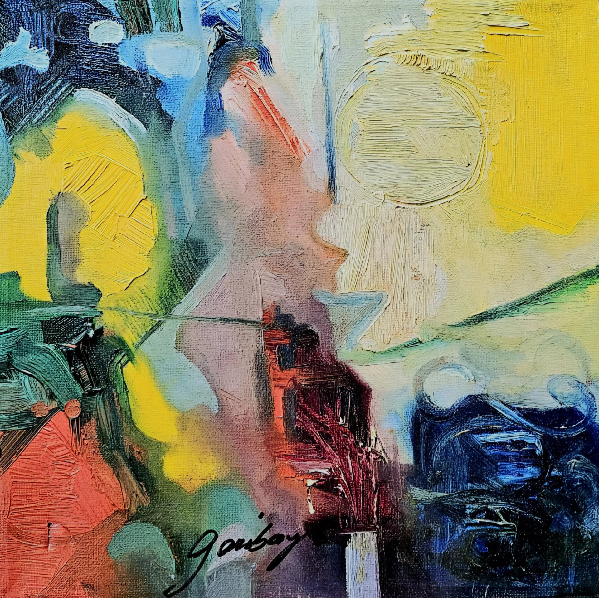Composition abstraite colorée