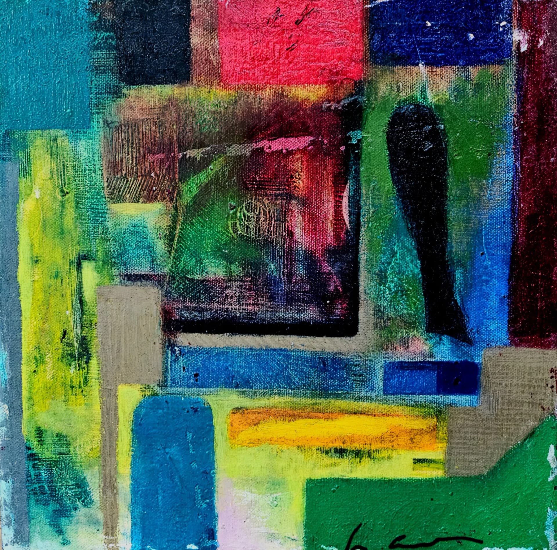 Composition géométrique colorée