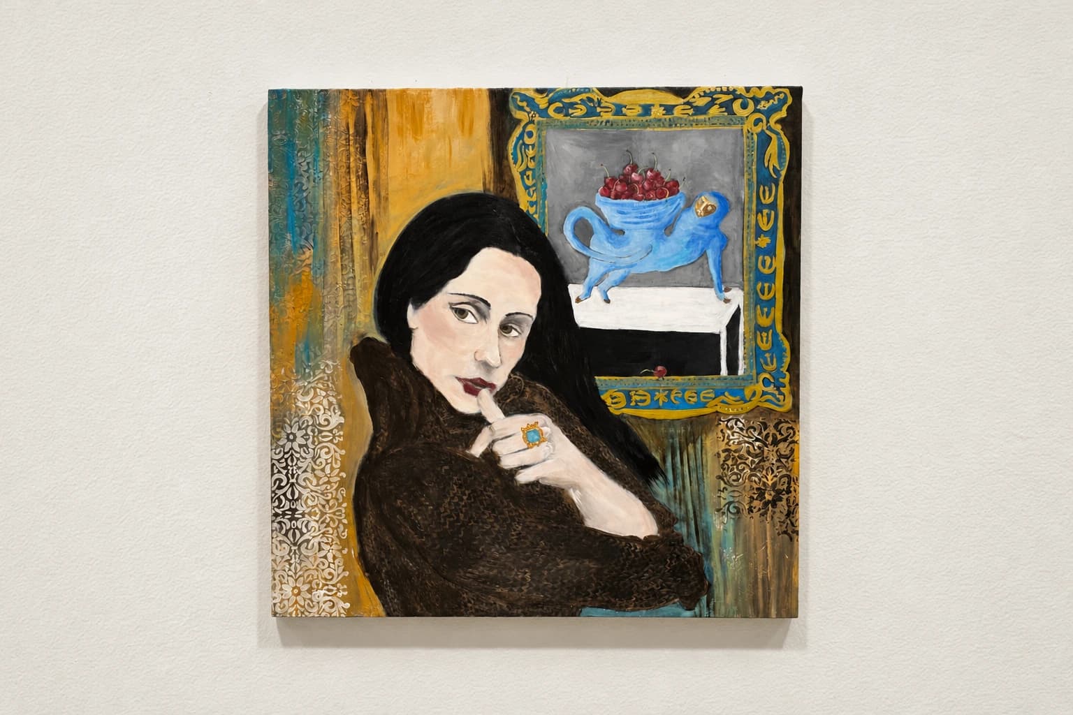 Femme au pull et nature morte