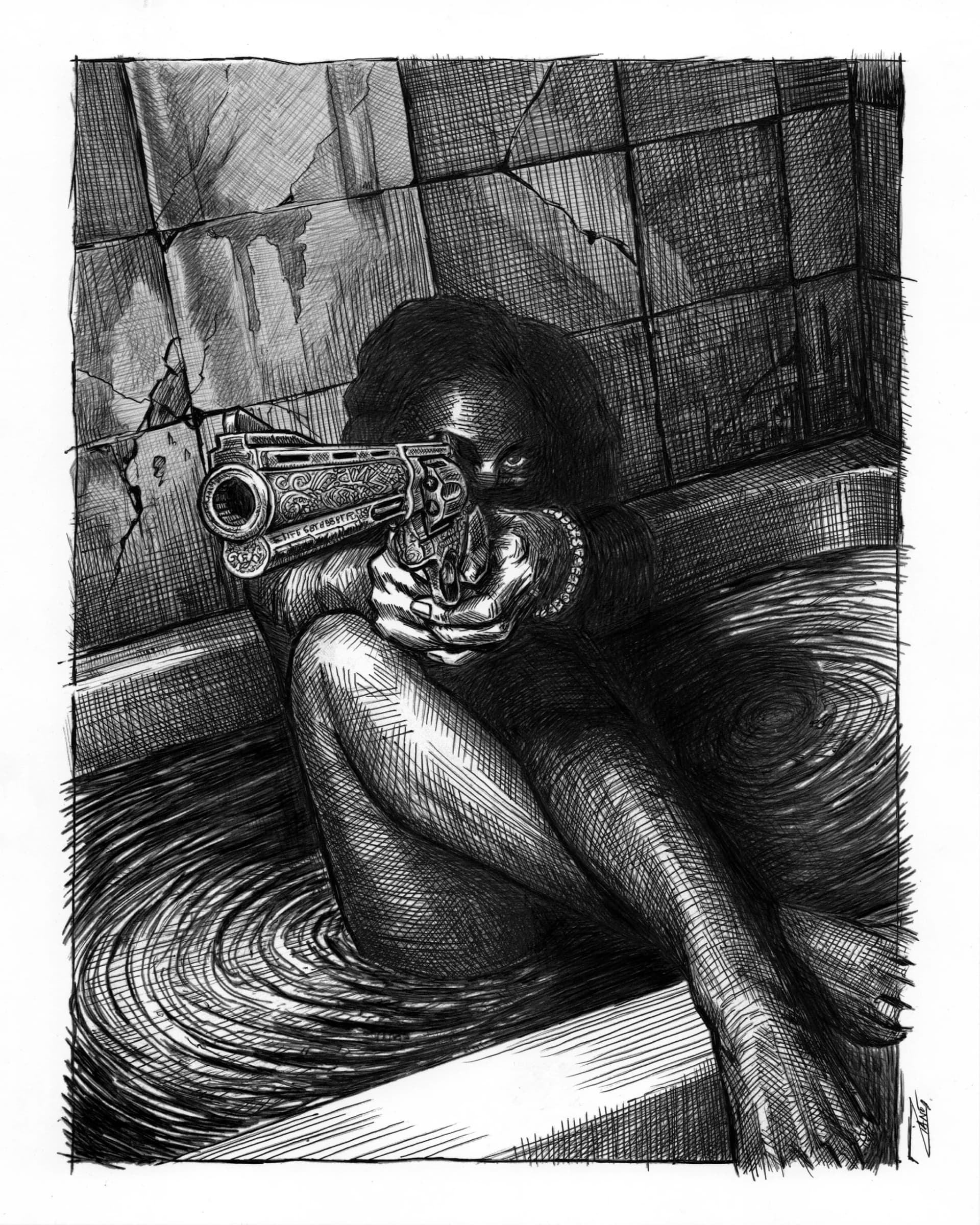 Revolver dans la baignoire