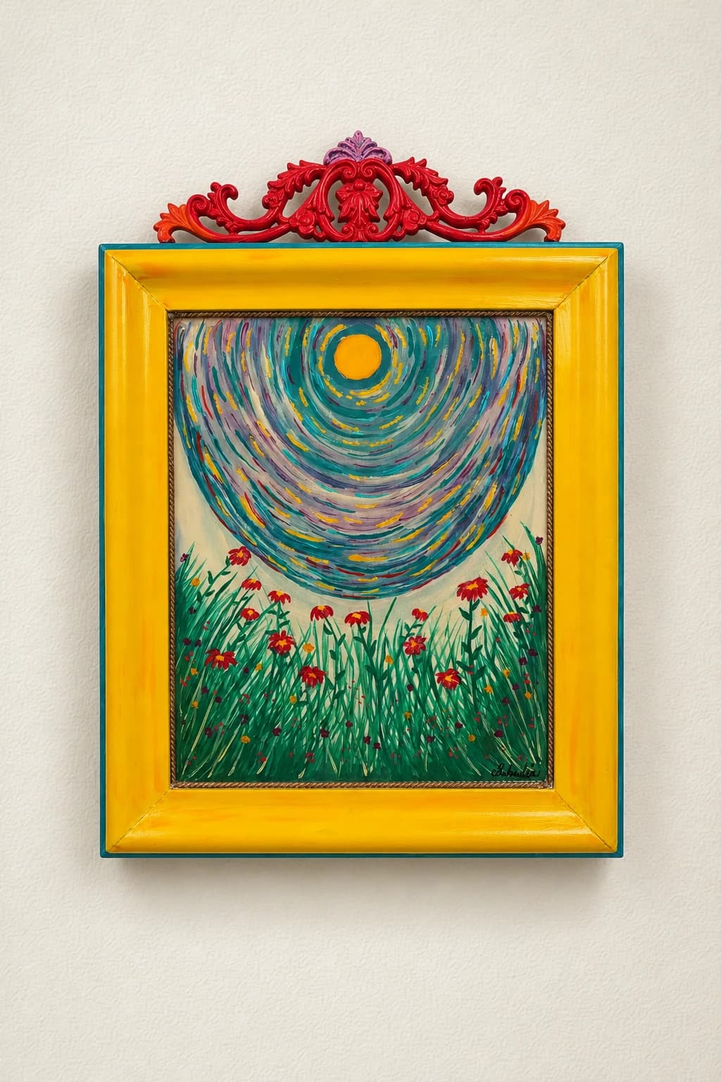Soleil au-dessus des fleurs