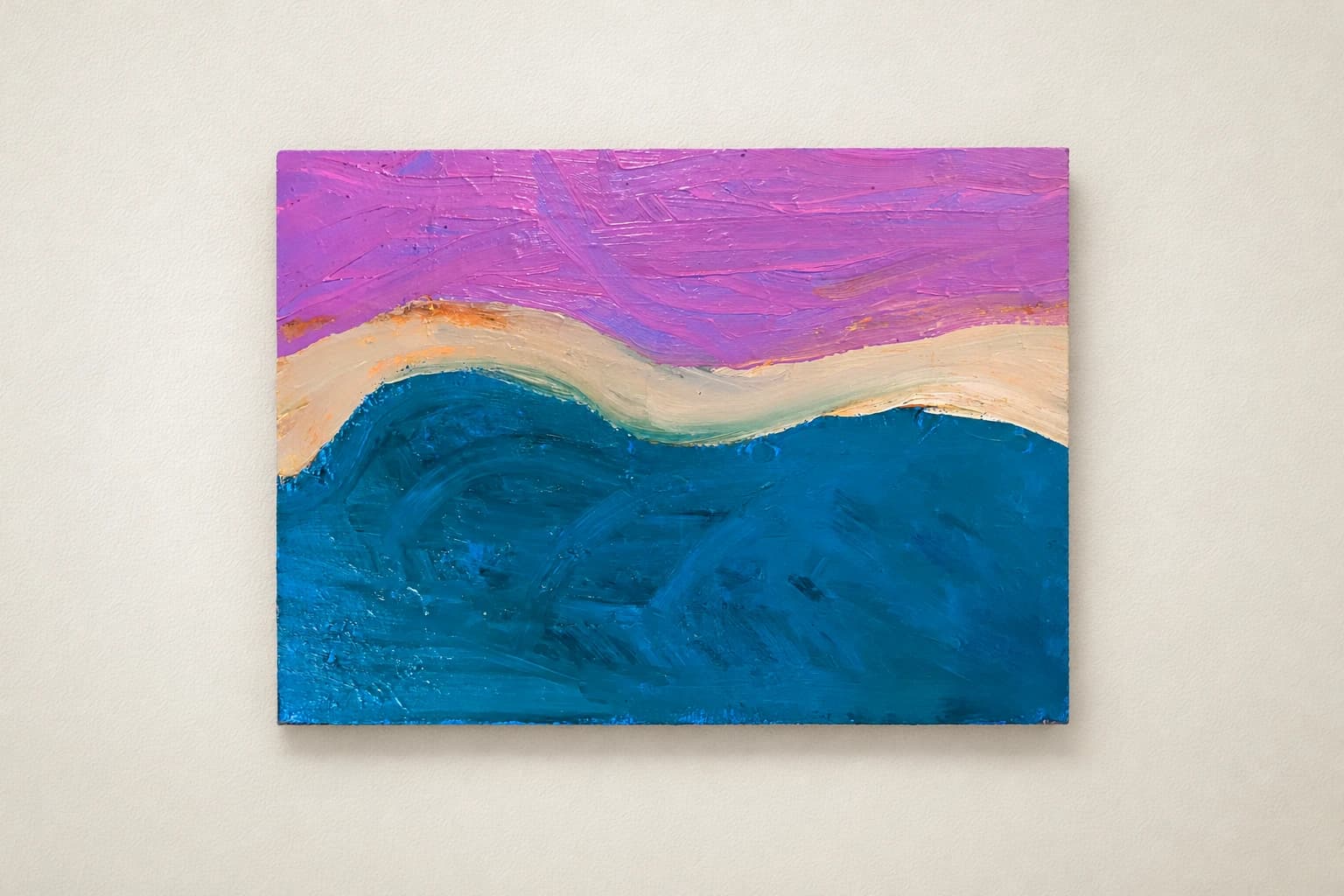 Paysage abstrait en bleu et violet