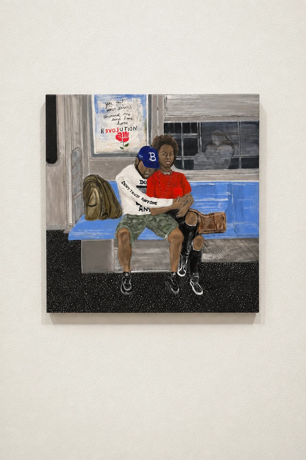 Couple dans le métro