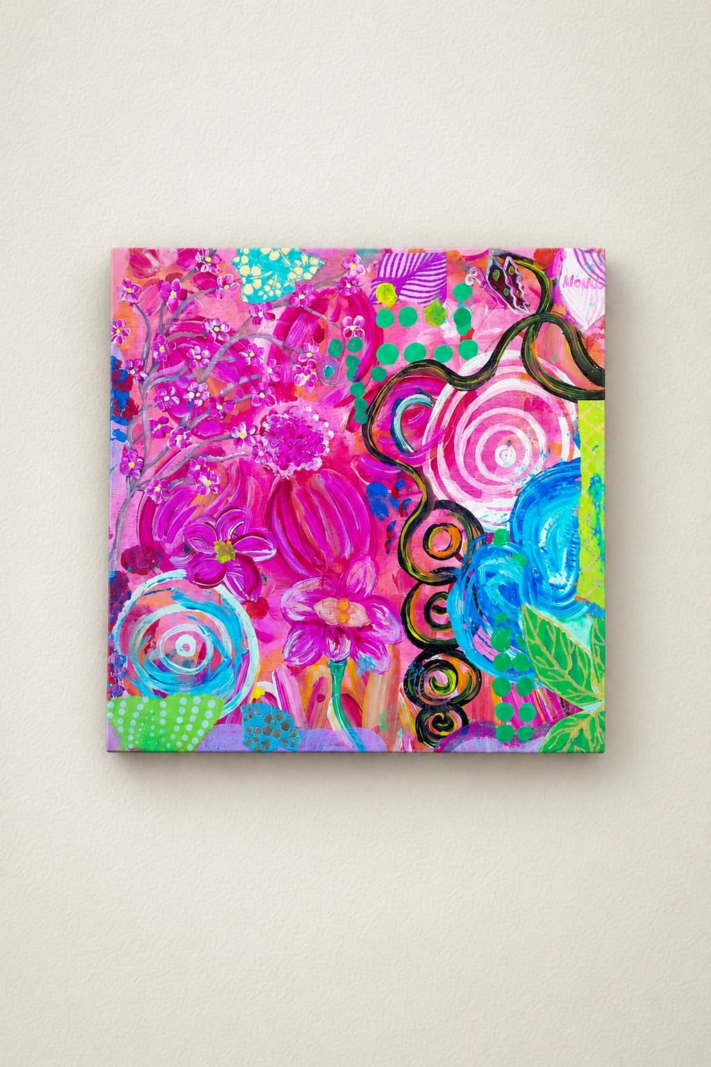 Colorful Flowers and Spirals