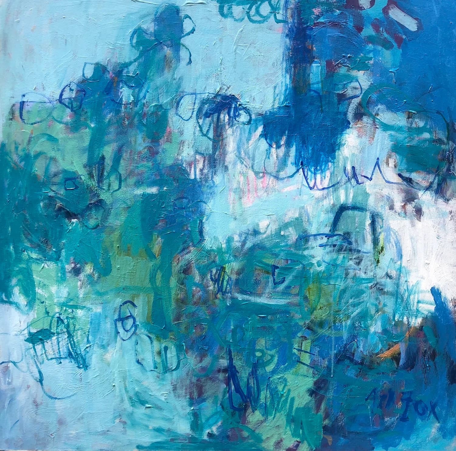 Composition bleue abstraite