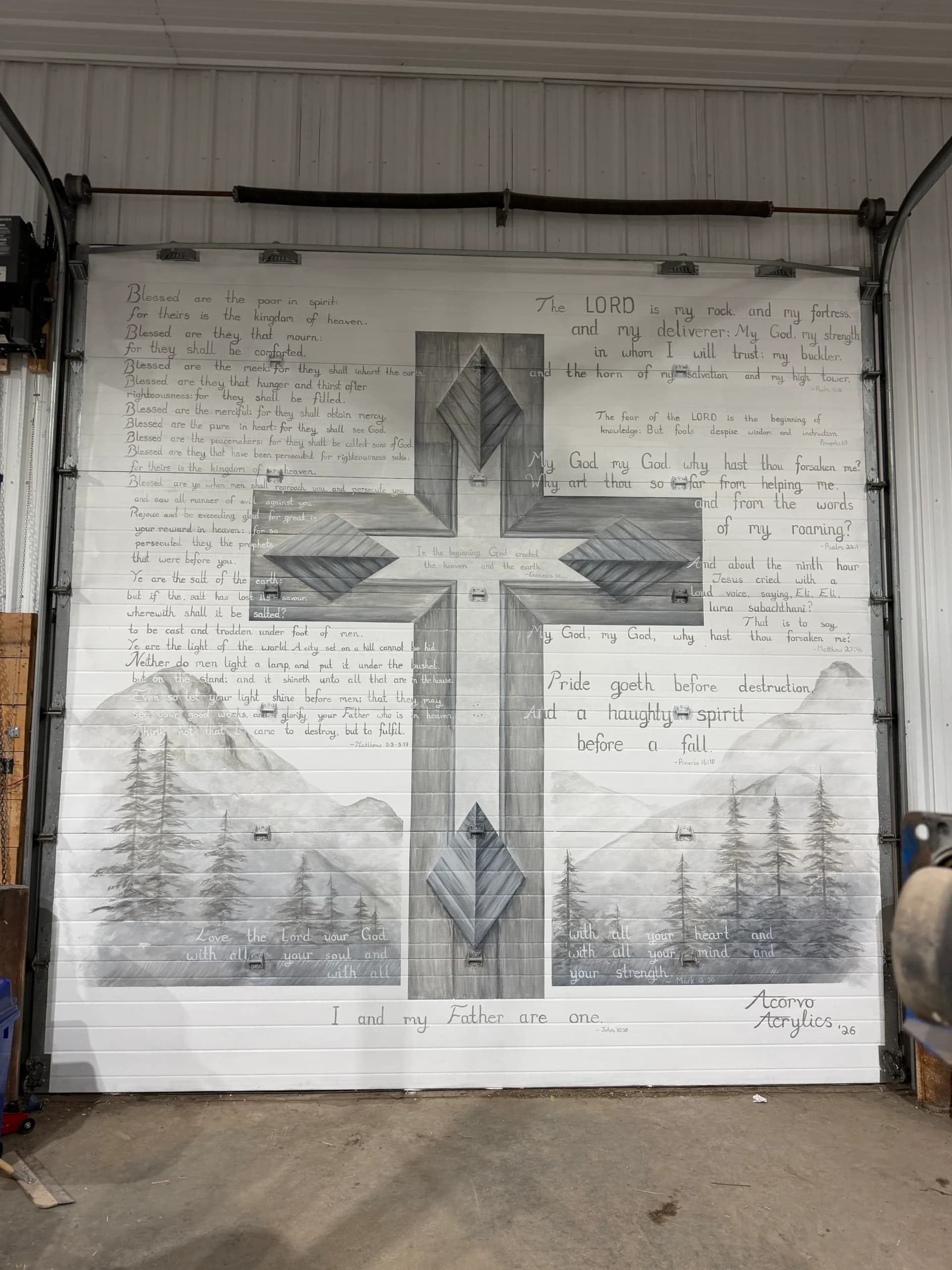 Fresque Croix et Versets