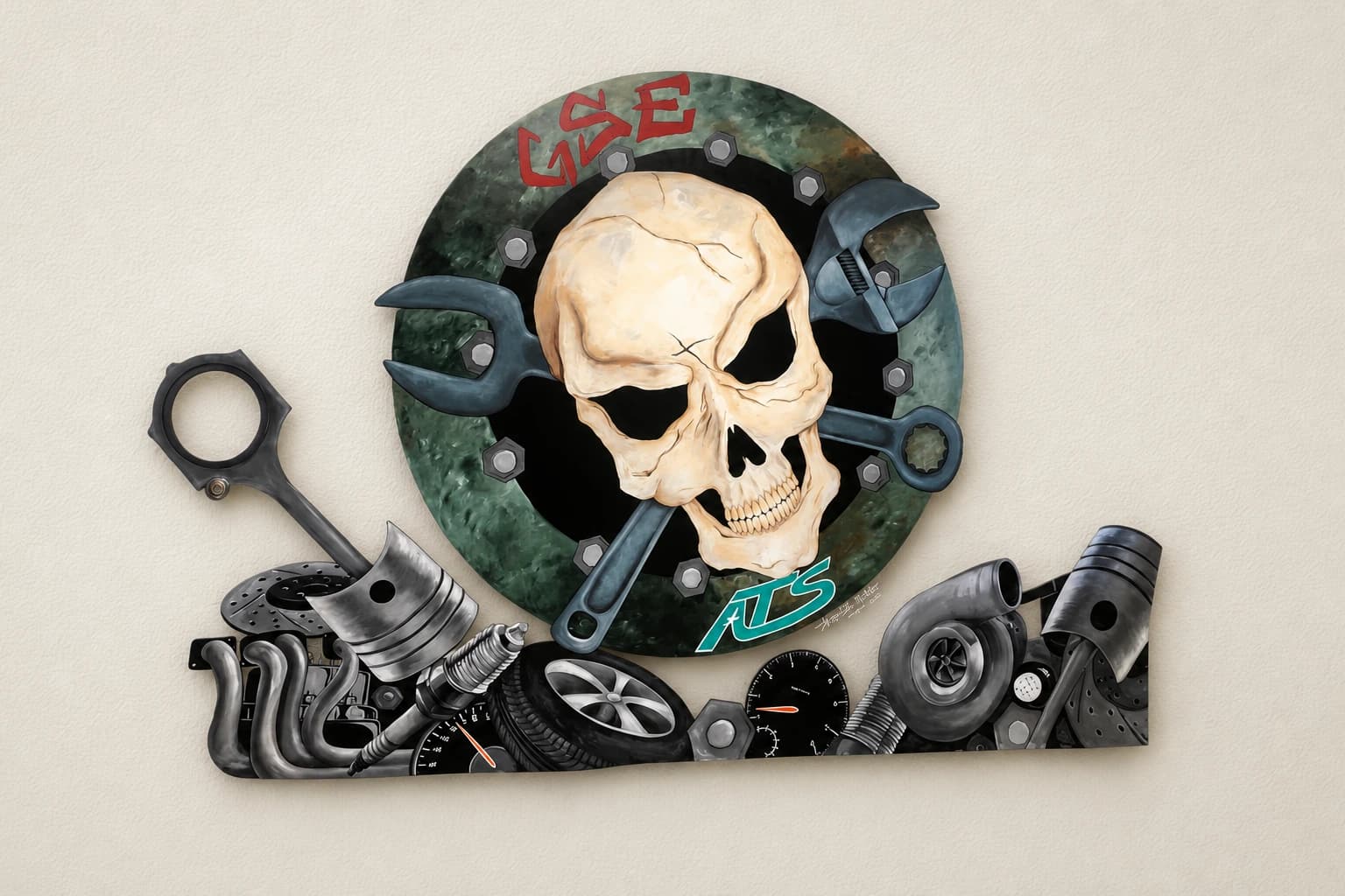 Crâne et mécanique