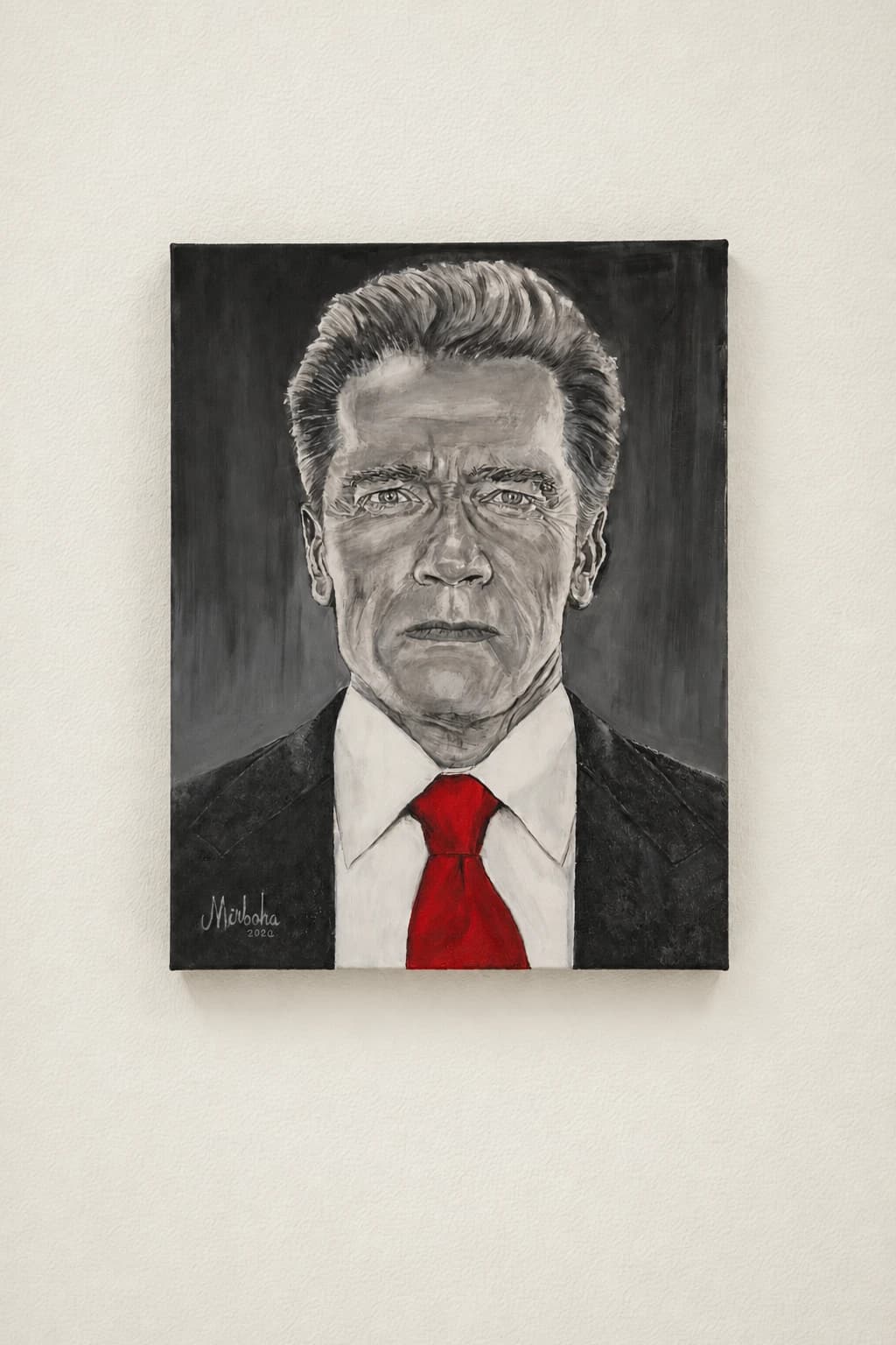 Portrait d'homme en cravate rouge