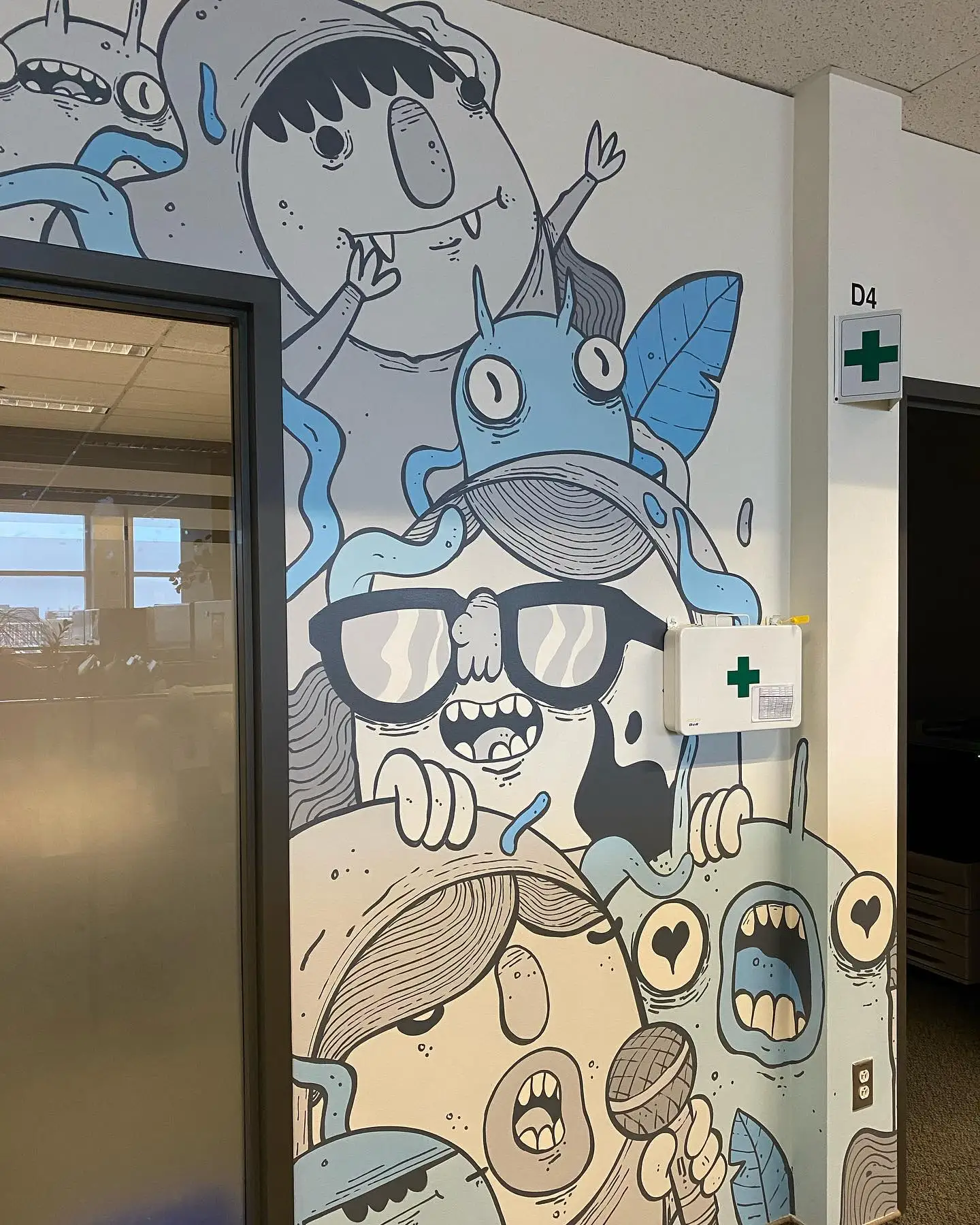 Murale sur mesure dans un espace professionnel