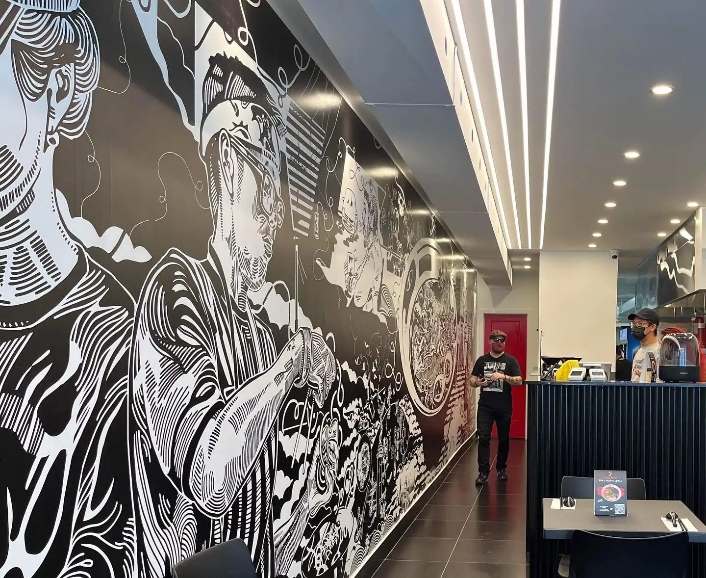 Murale de restaurant et ambiance