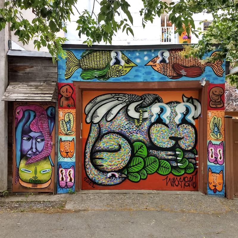 Waxhead in a Plateau alley featuring Labrona on the small door