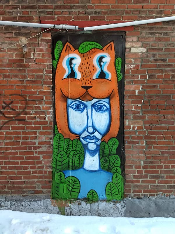 Waxhead and Labrona collaboration on a Mile End door