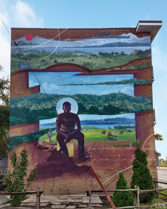 Monk.e mural in Ahuntsic-Cartierville