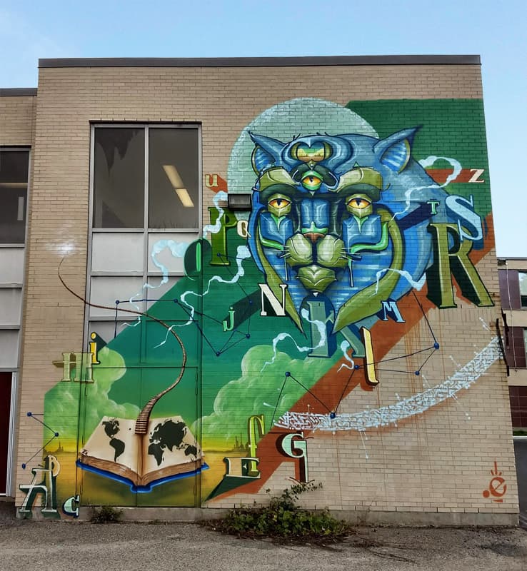 Monk.e mural in Ville St-Laurent