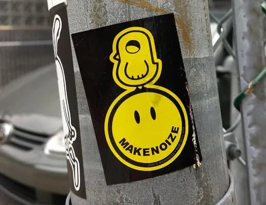 collaboration sticker between ROC514 and Makenoize
