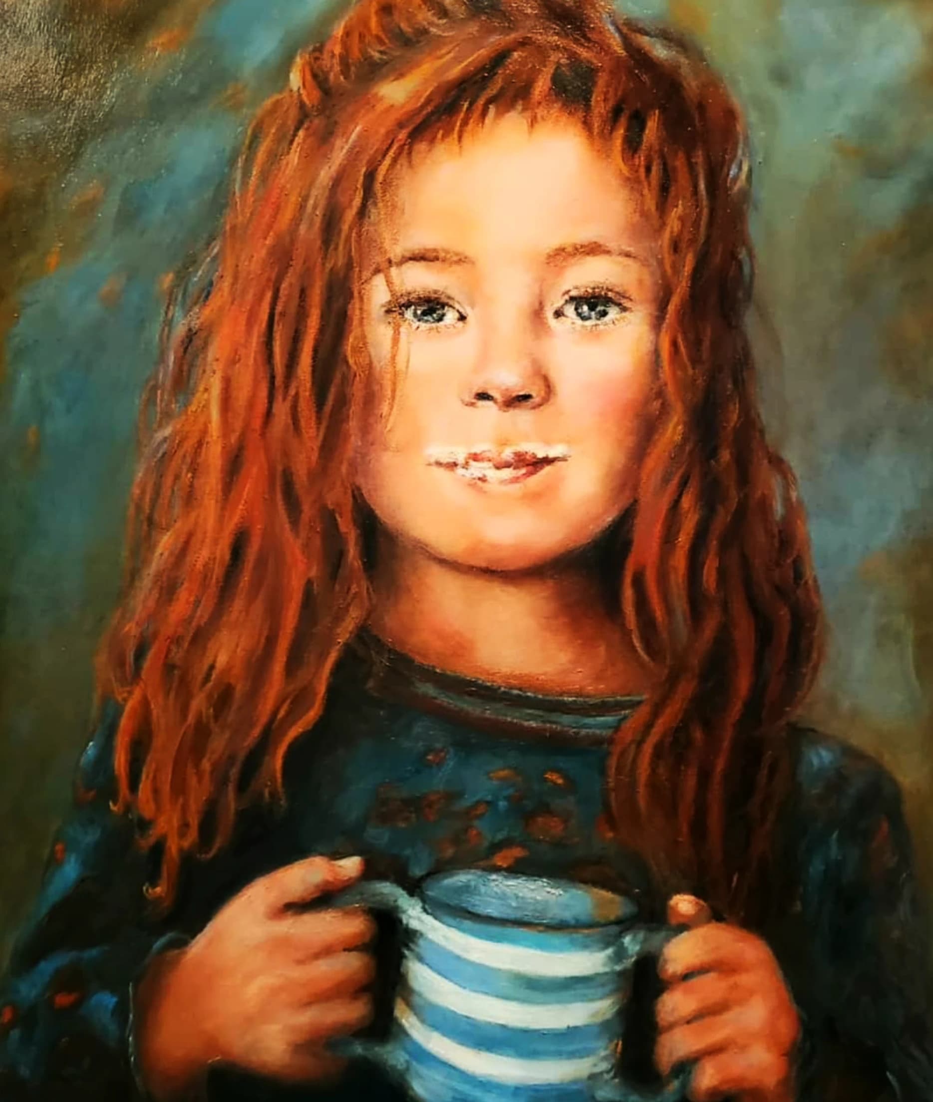 Innocence ou la joie pure de boire du lait (vendu)