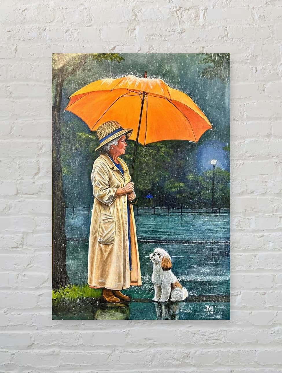 Under the orange parasol