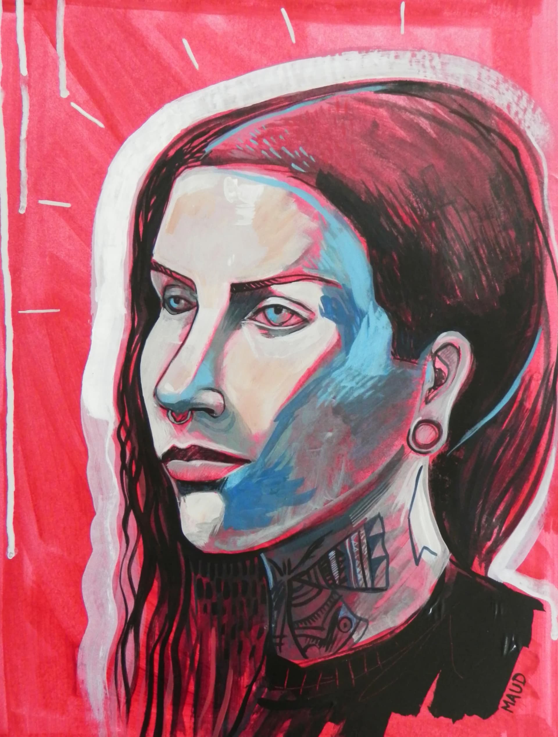 Red and Blue Portrait