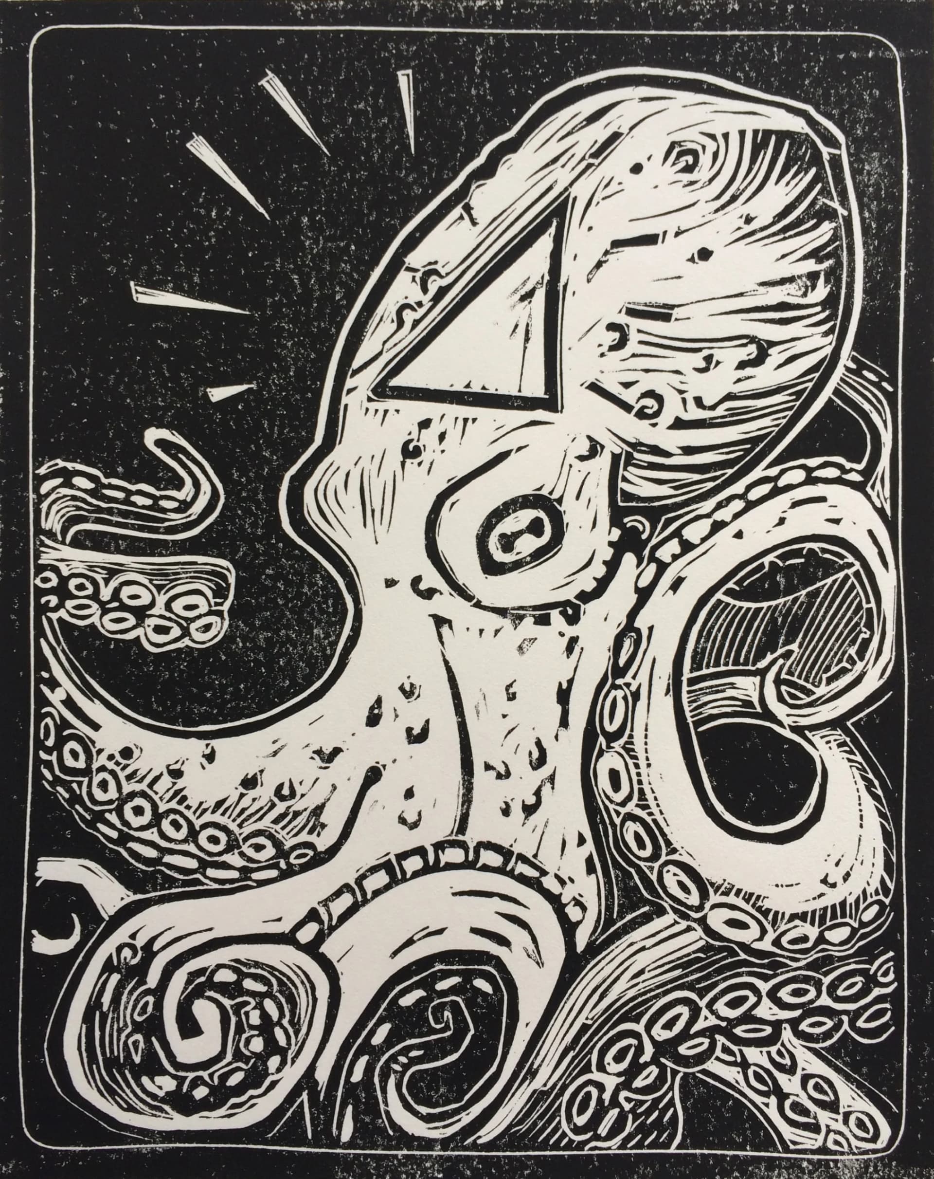 Linocut Octopus