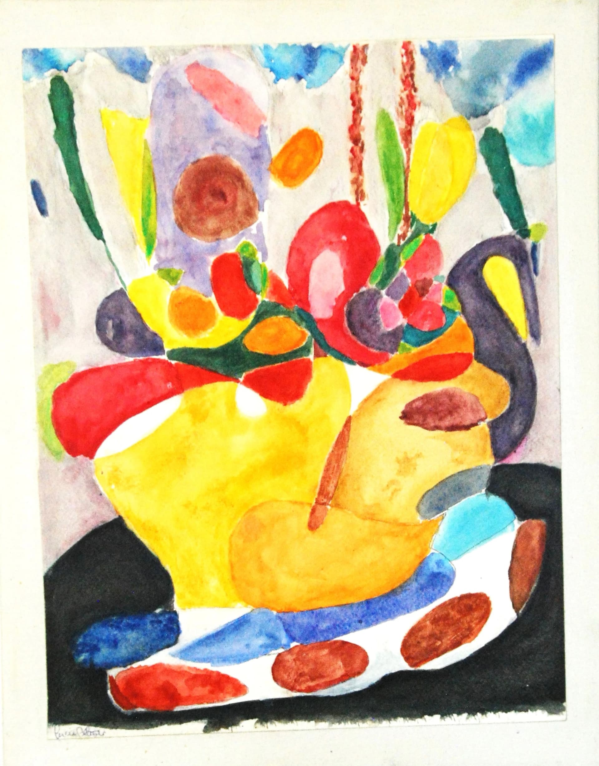 Flowers and Fruit in a Basket