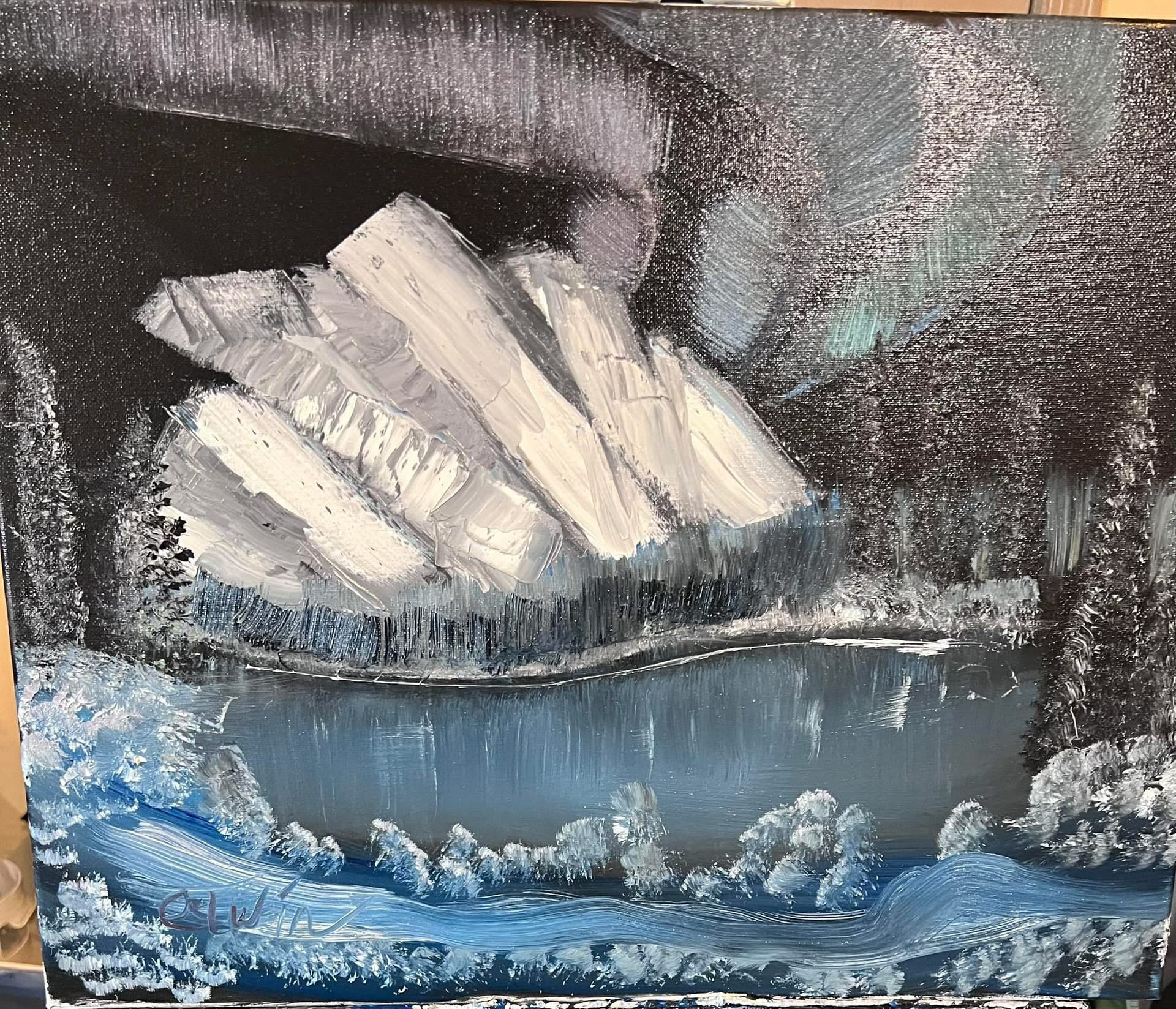 Nuit de gel bleu.