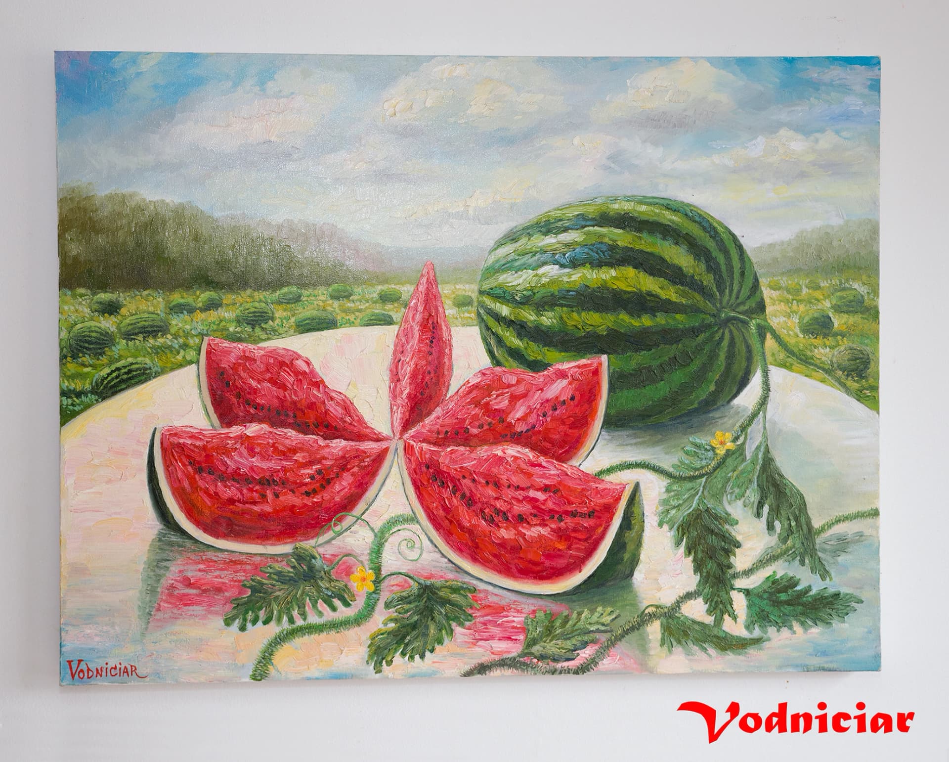 Vodniciar Vladimir Artwork Still Life «Watermelon» — 76x101cm oil on canvas 2014