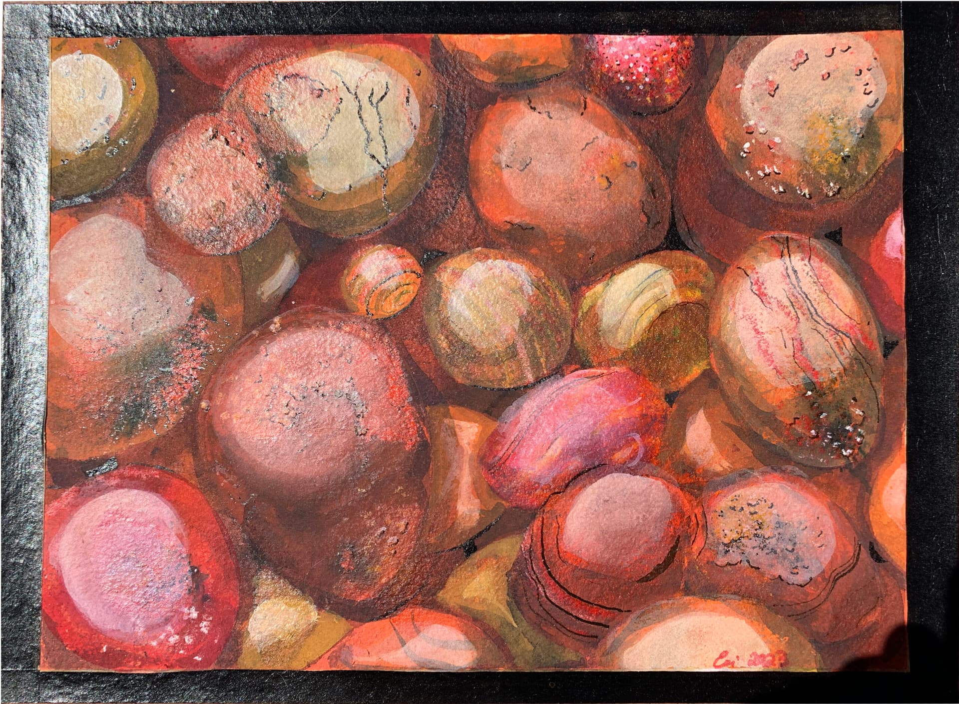 Artist-Joyaux de la nature ambre orangé 2/3