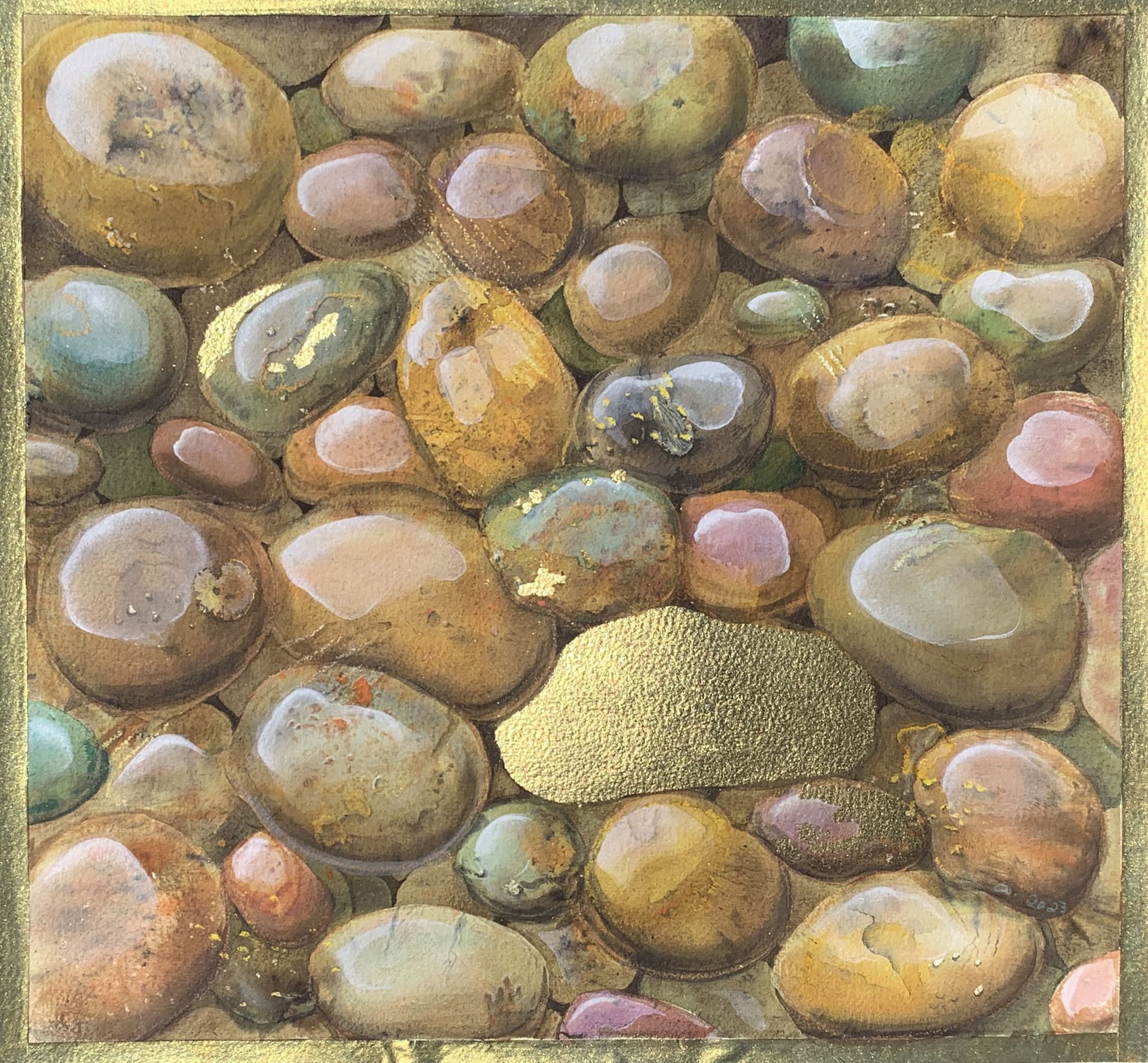 Artist-Les joyaux de la nature terre d'or carré