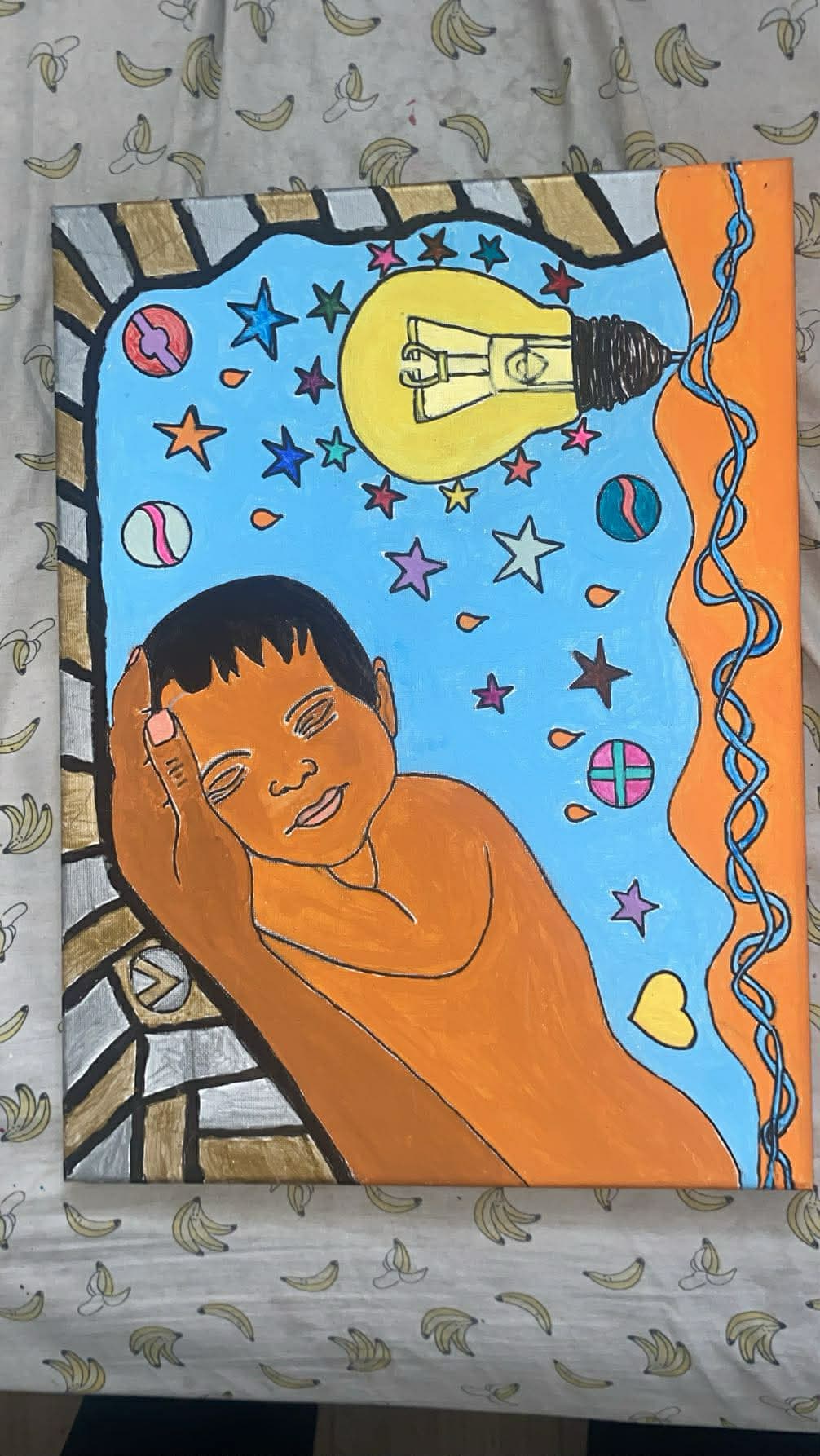 Artist-Bébé endormir dans la Lumière