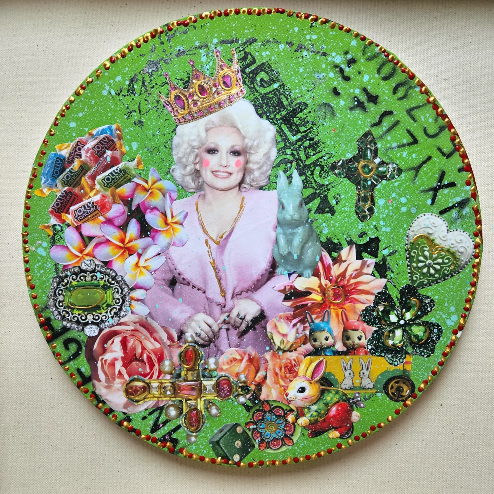 Artist-Dolly Parton Pink and Green