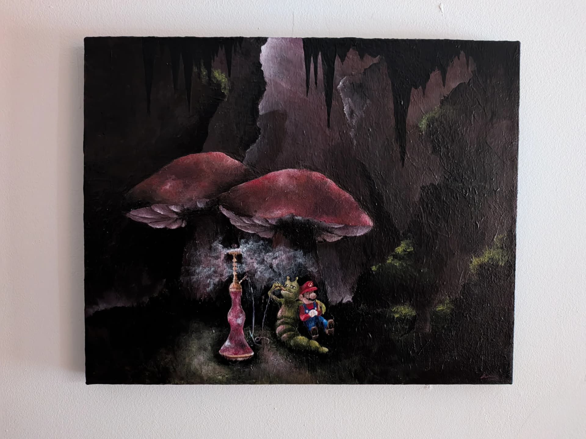 Artist-Mario et la chenille d'Alice au Pays des Merveilles