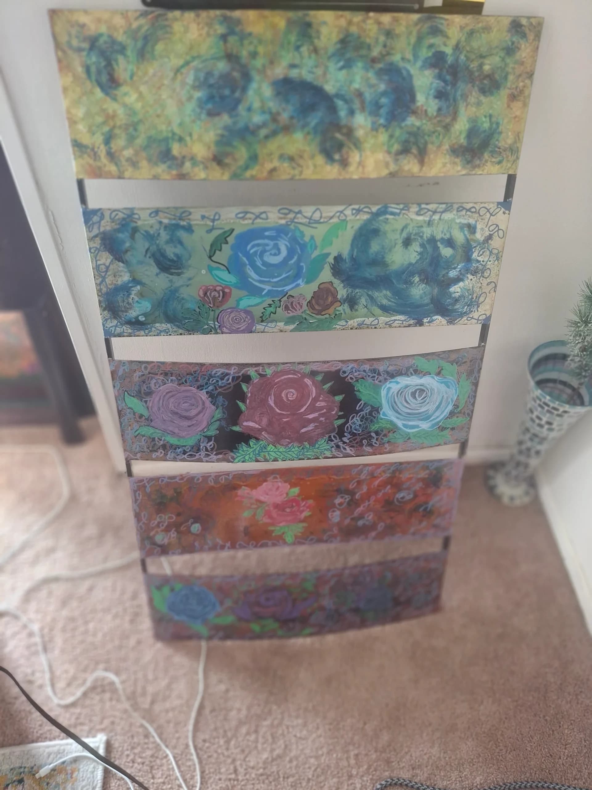 Artist-Metal Abstract Floral Decor
