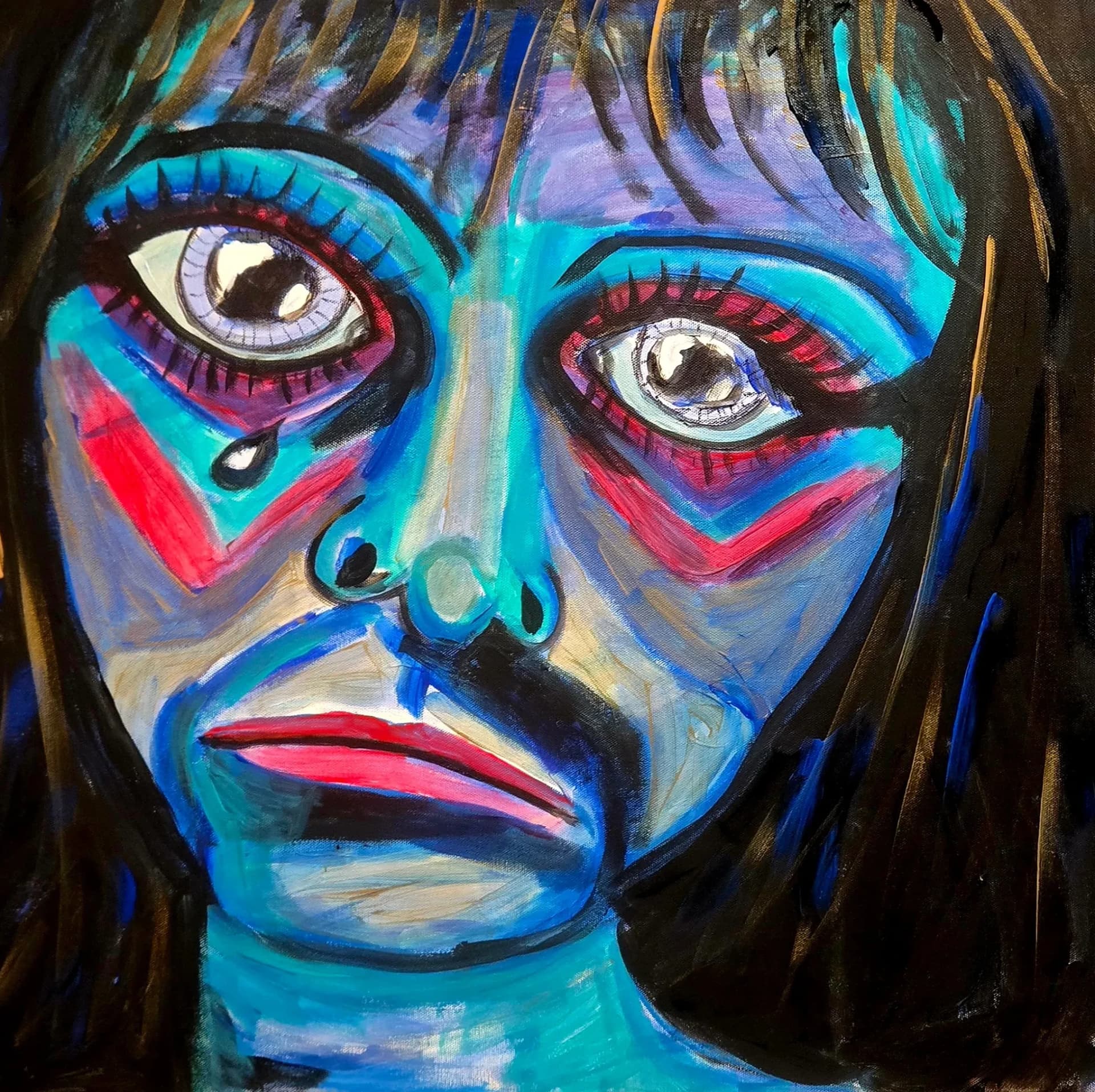 Pale blue eyes
