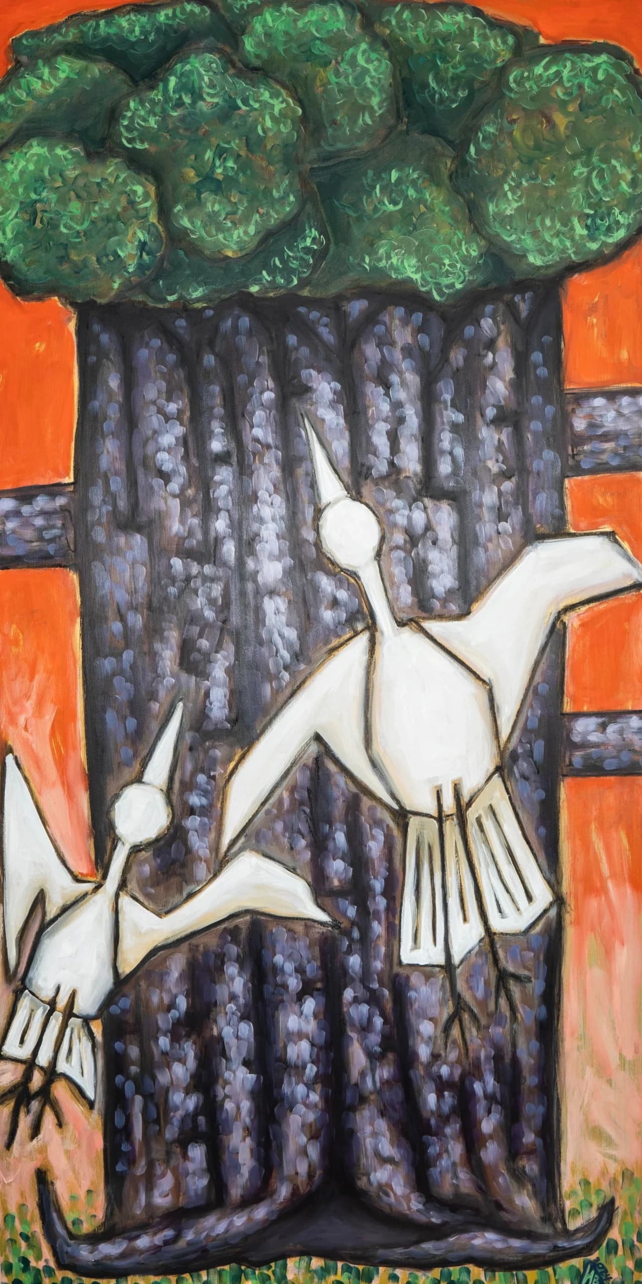 Artist-Arbre avec deux oiseaux