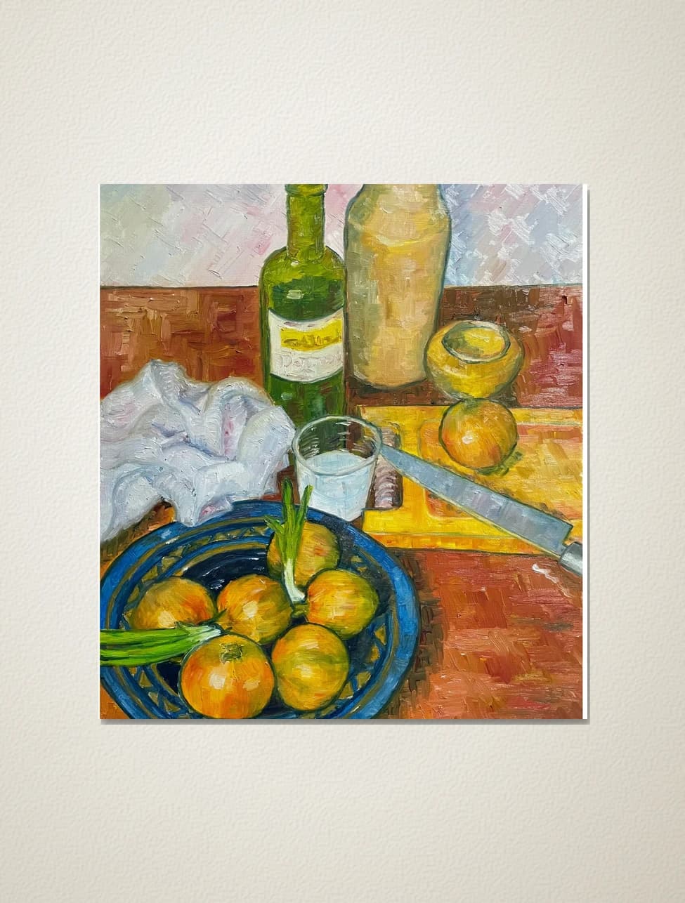 Onions, Knife and Wine