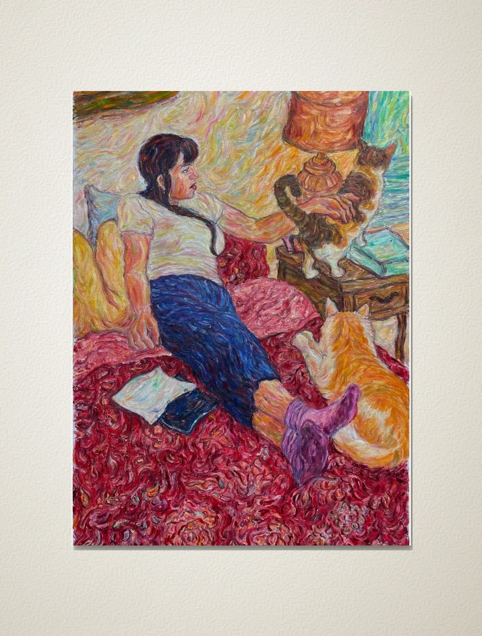 Woman and Cats