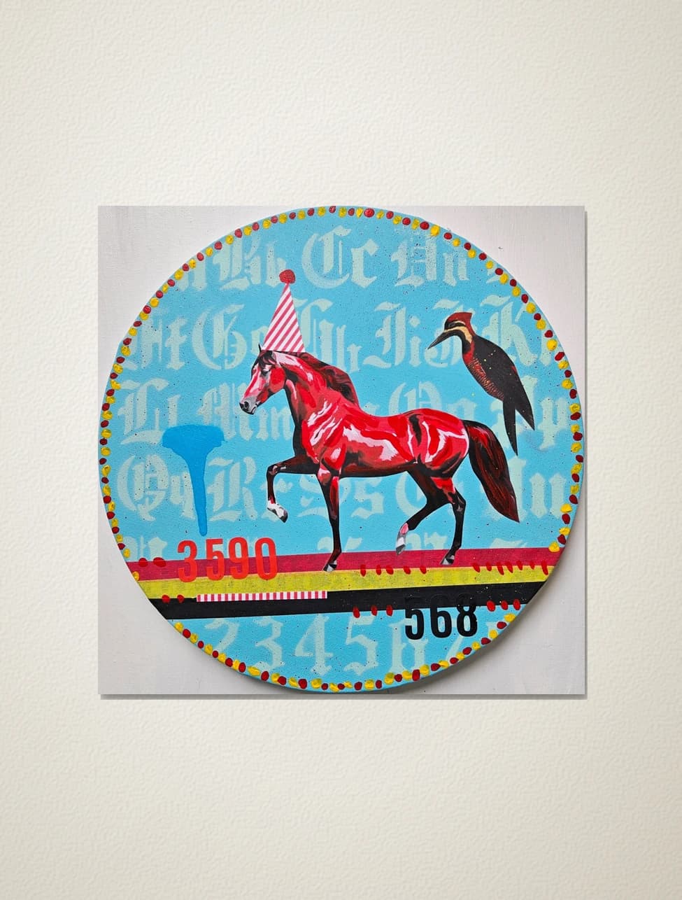 Artist-Red Horse with Woodpecker