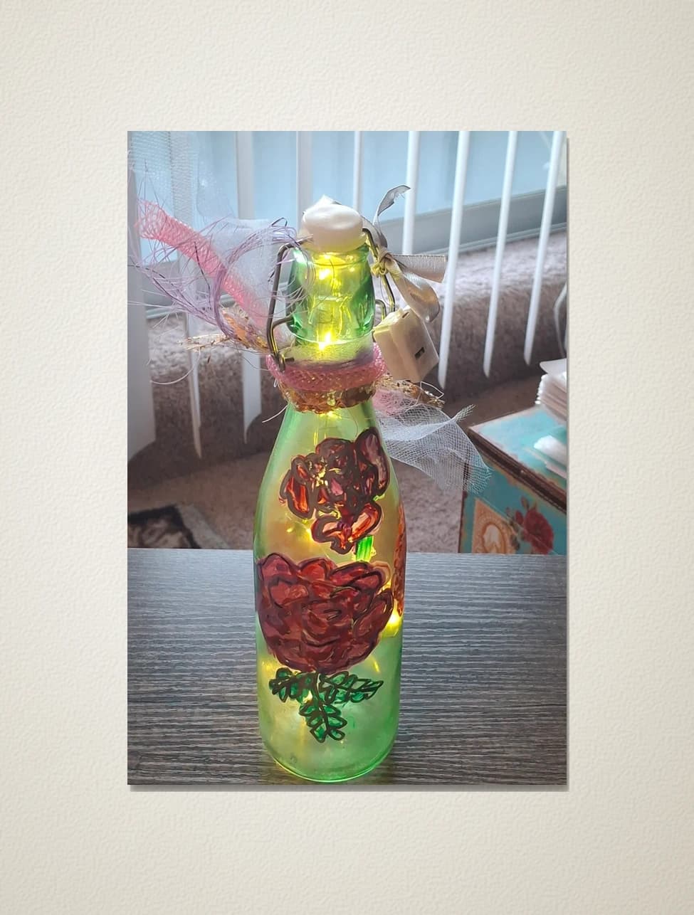 Floral Bloom Bottle Lamp